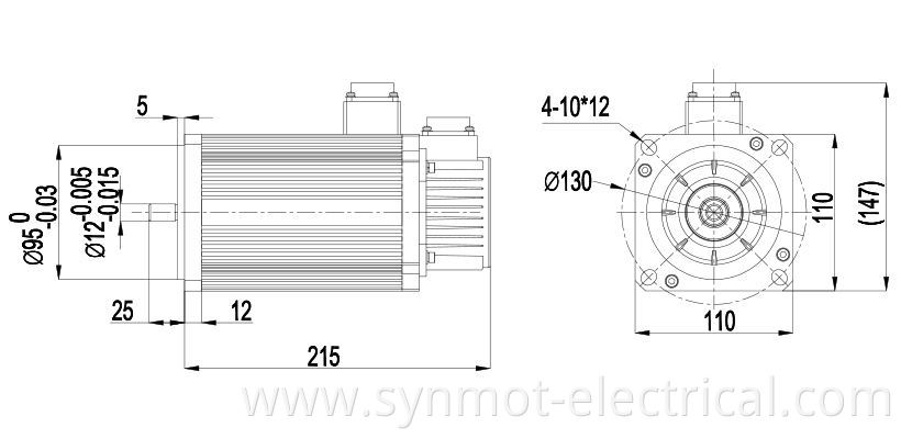 Synmot 1.5kW 1N.m 8000rpm High Efficiency 220v PMSM Absolute Encoder Servo Motor